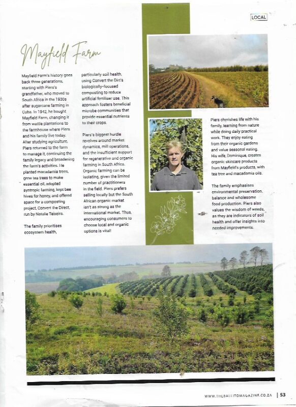 Piers Garnett. Mayfield Farm. Article in The Ballito Oct_Nov 2023 1